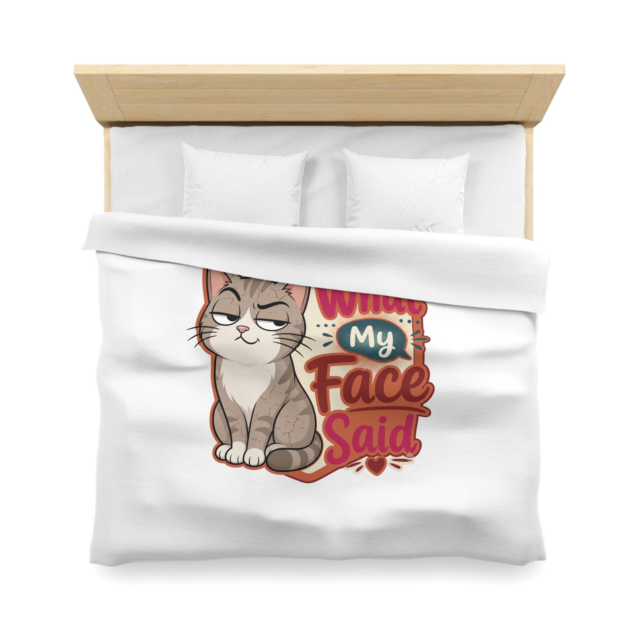 Sorry For What My Face Said Cat Duvet Cover
