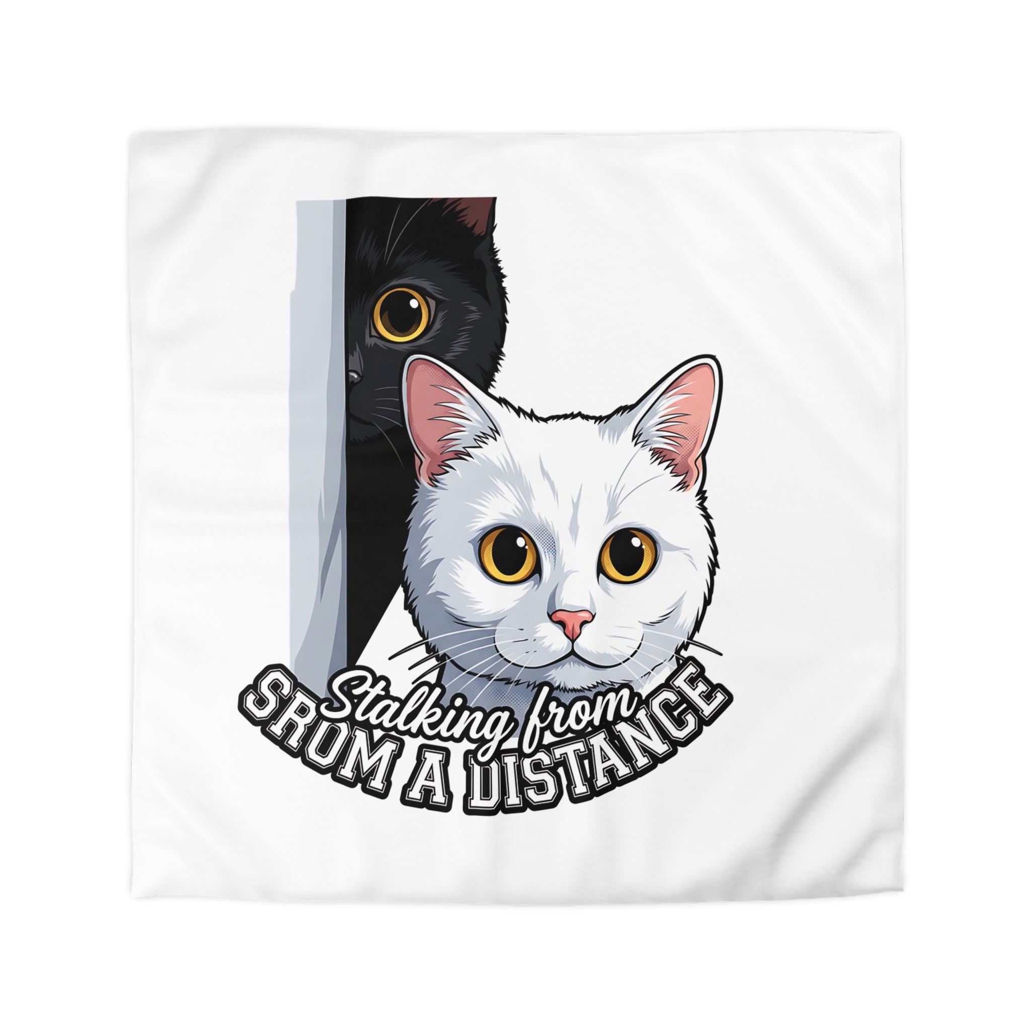 Cat Duvet Cover — "Stalking From Shum a Distance" Cute Cartoon Cats Bedding