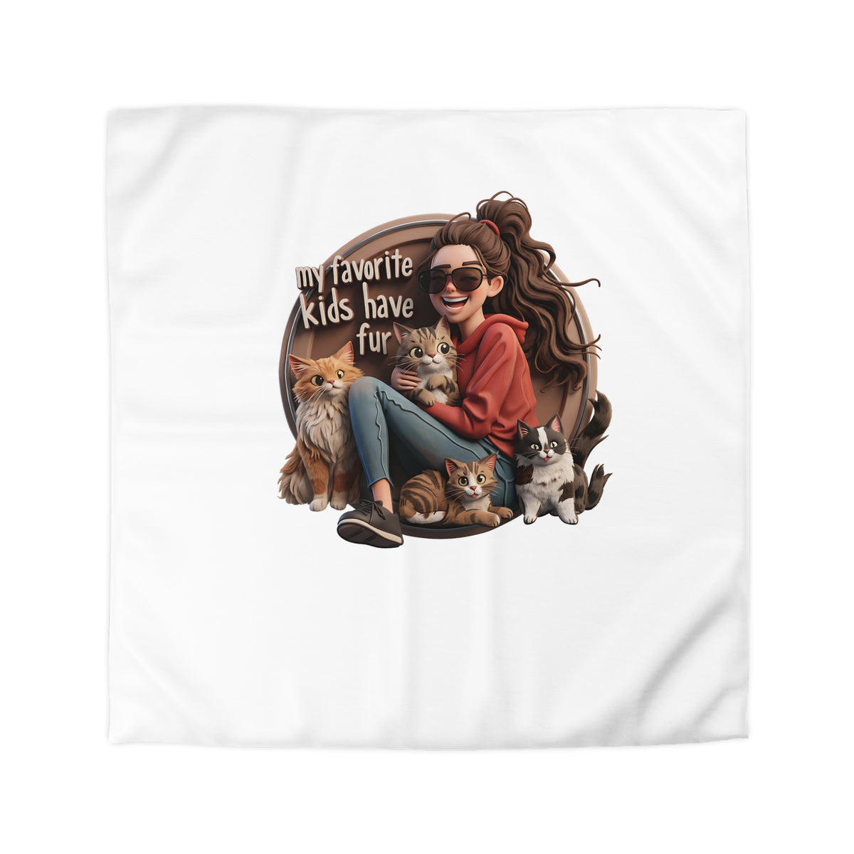 Duvet Cover — "My Favorite Kids Have Fur" Cat & Dog Pet Lover Microfiber Duvet