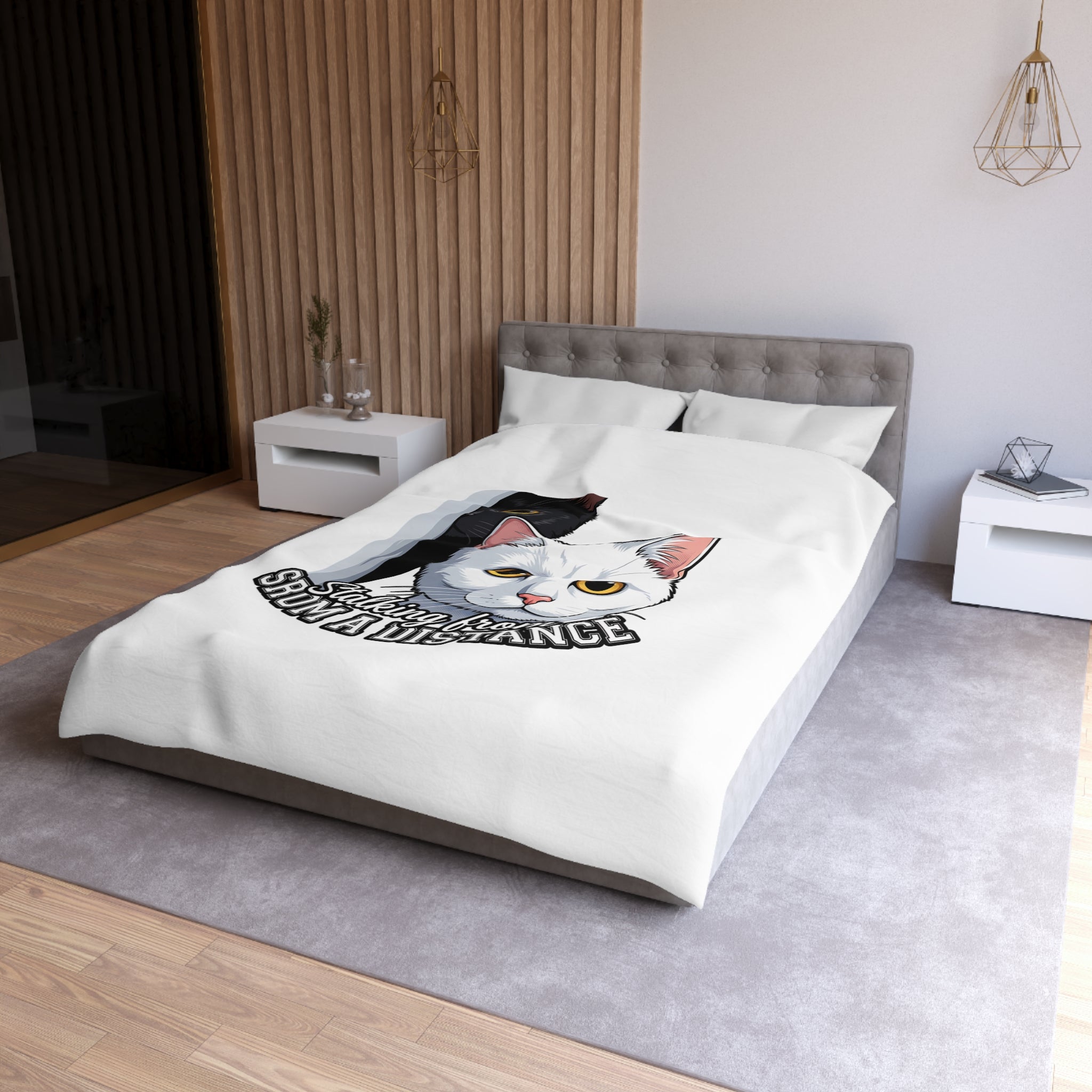 Cat Duvet Cover — "Stalking From Shum a Distance" Cute Cartoon Cats Bedding