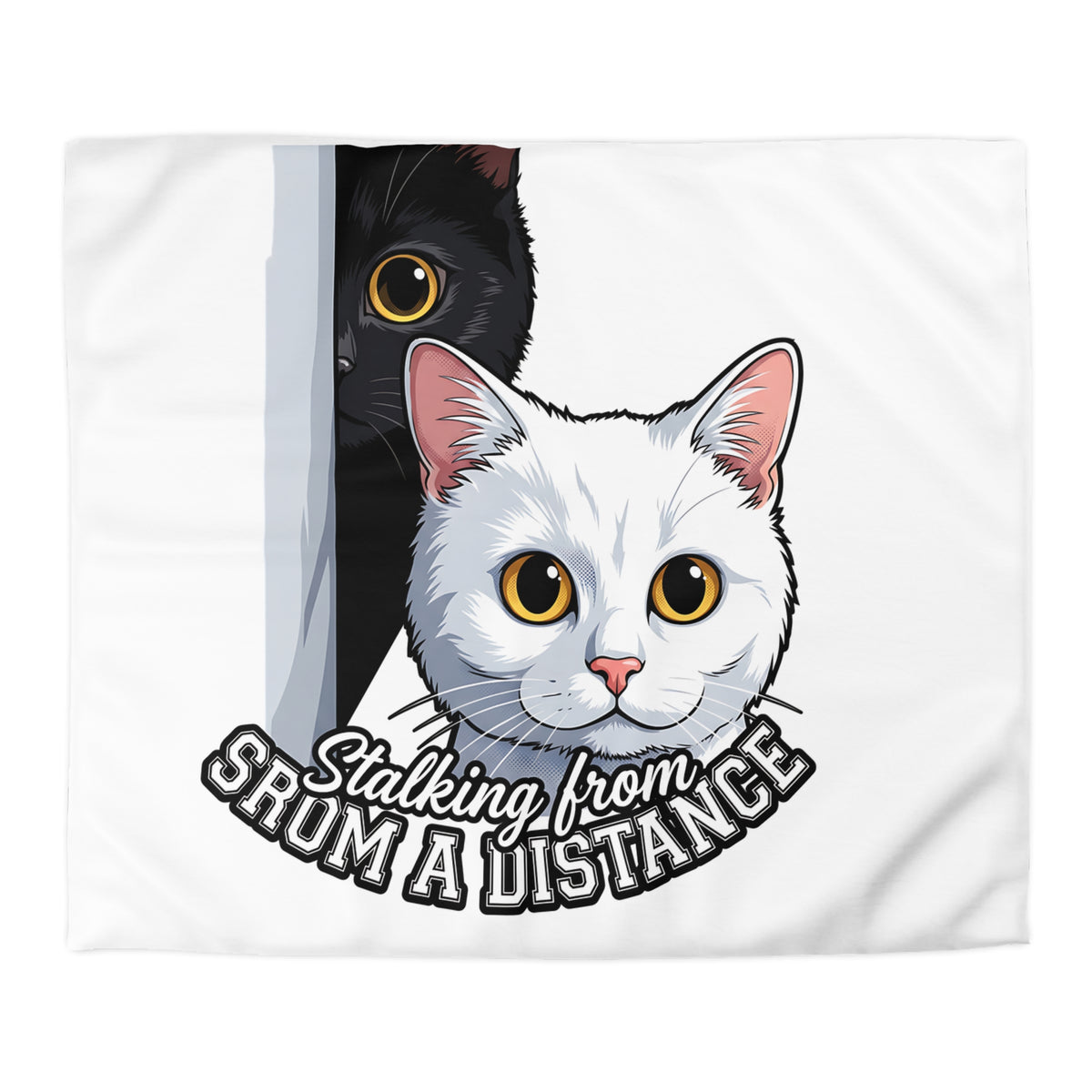 Cat Duvet Cover — "Stalking From Shum a Distance" Cute Cartoon Cats Bedding