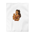 Cat Lover Duvet Cover — Woman Holding Two Kittens Microfiber Bedding