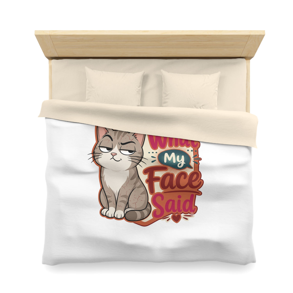 Sorry For What My Face Said Cat Duvet Cover