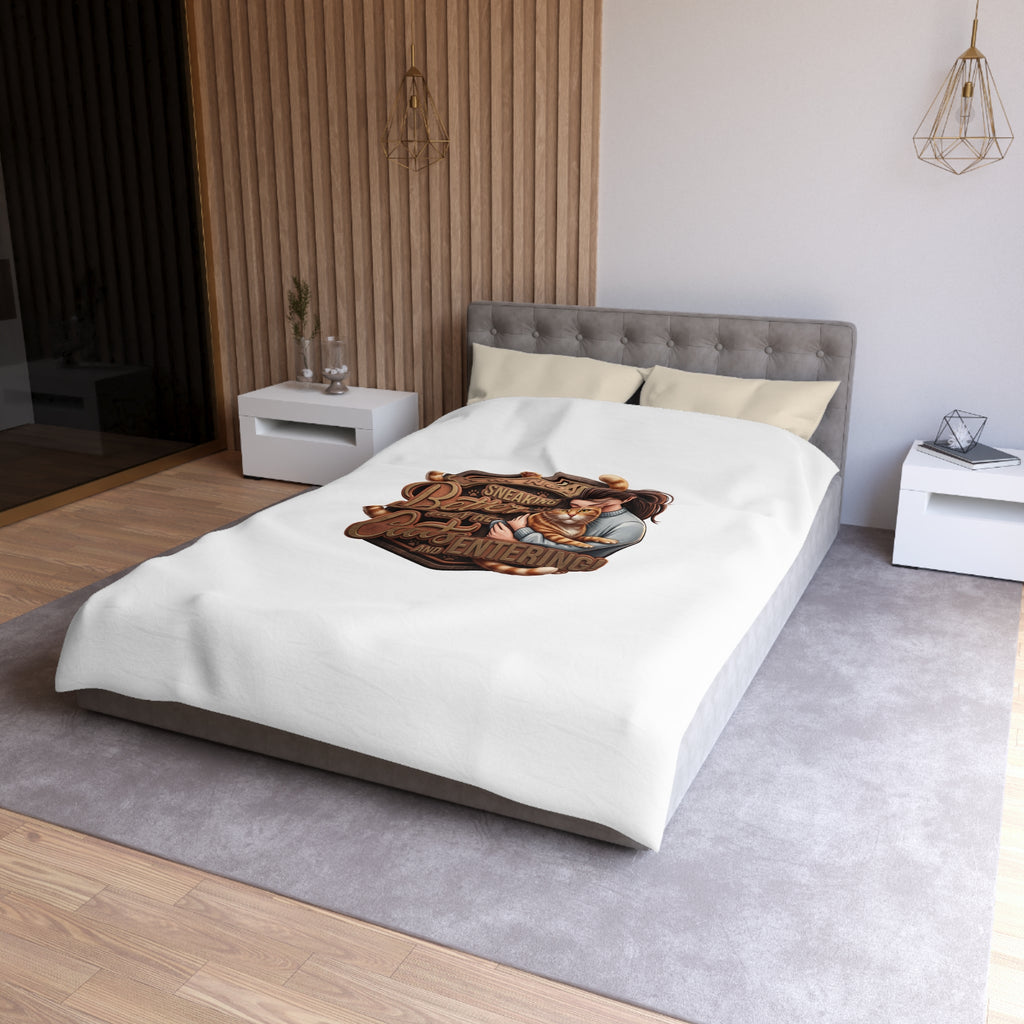 Cat Lover Duvet Cover — "I’m Not Sneaking, Better The Way Cats Are Entering" Cozy Microfiber