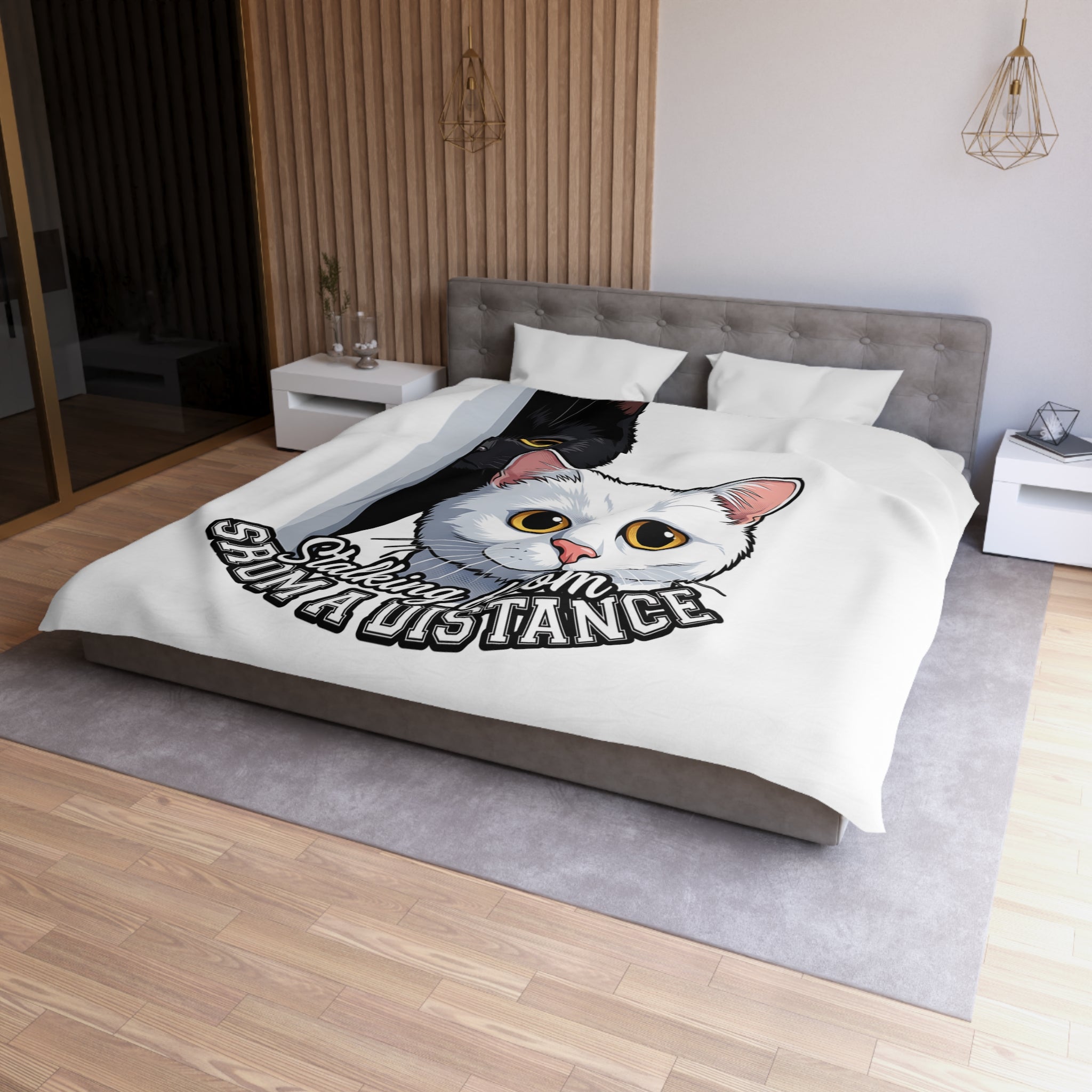 Cat Duvet Cover — "Stalking From Shum a Distance" Cute Cartoon Cats Bedding