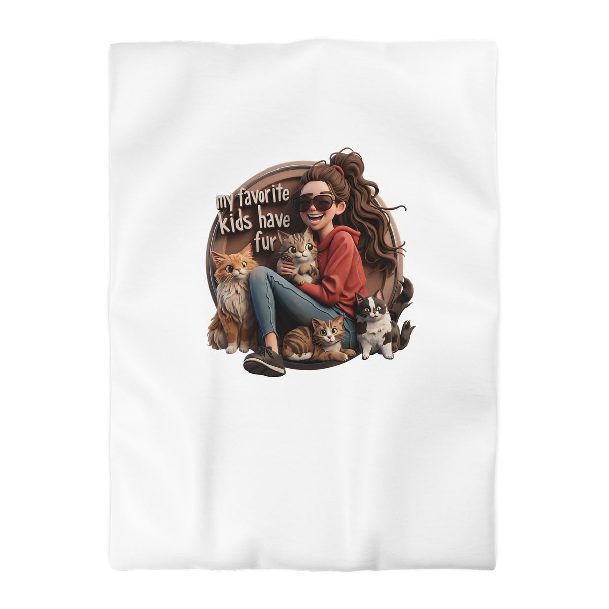 Duvet Cover — "My Favorite Kids Have Fur" Cat & Dog Pet Lover Microfiber Duvet