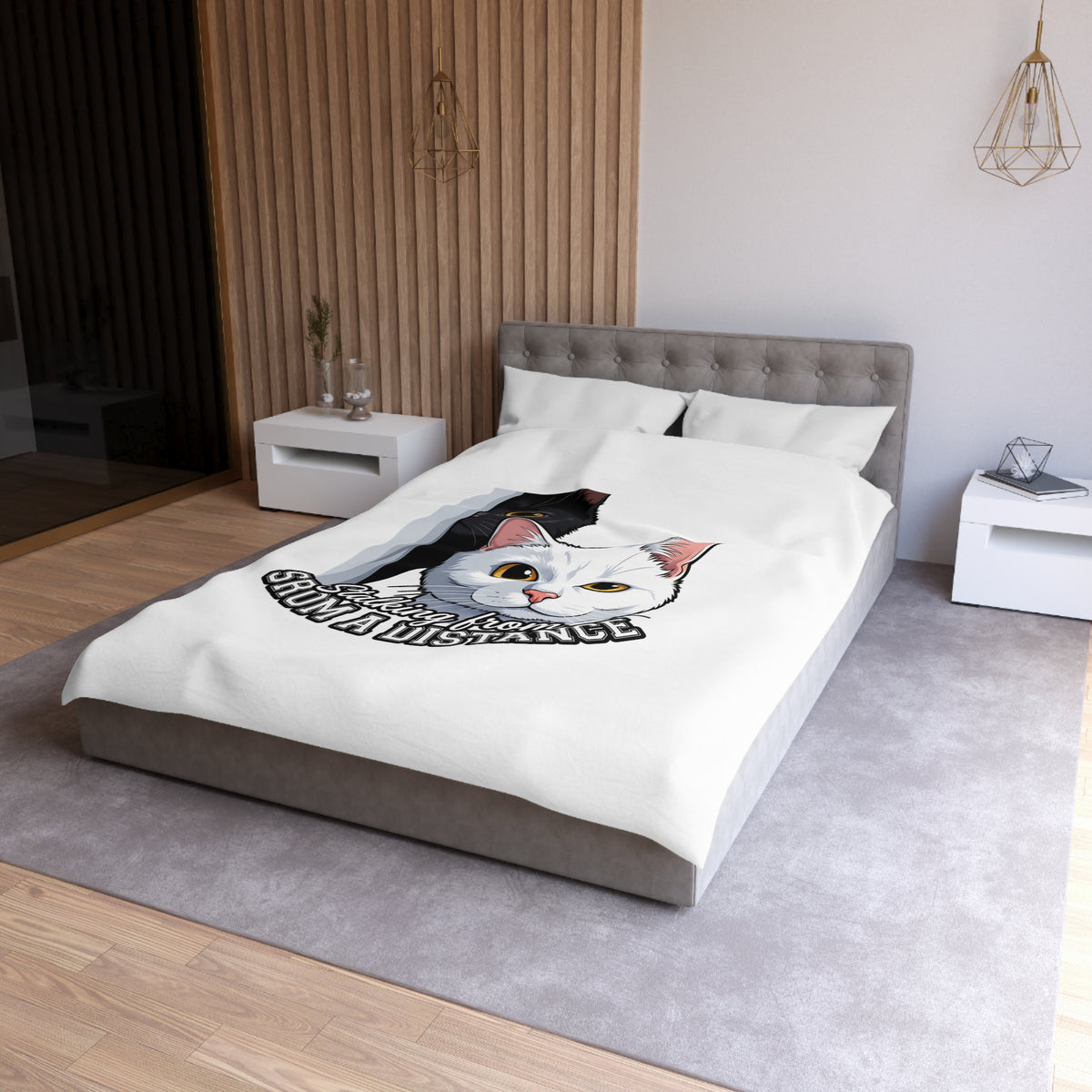 Cat Duvet Cover — "Stalking From Shum a Distance" Cute Cartoon Cats Bedding