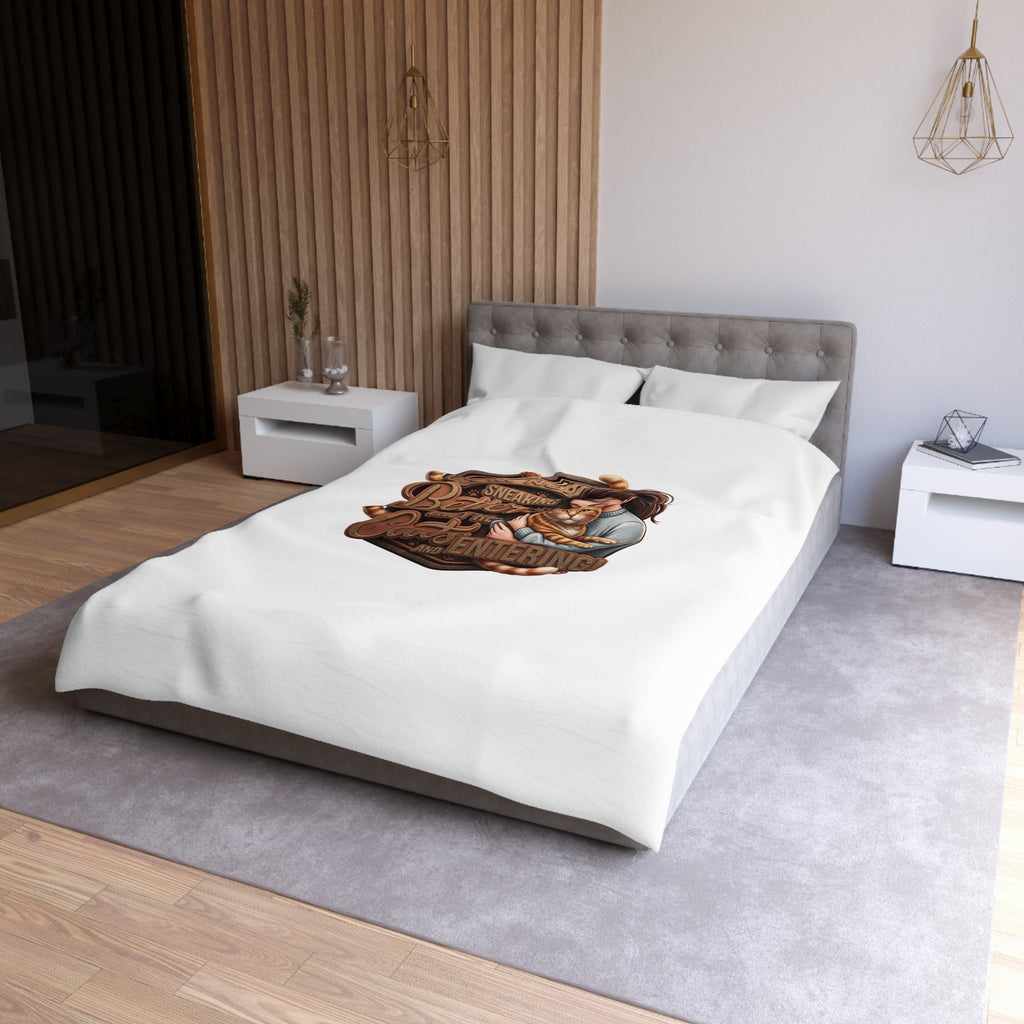 Cat Lover Duvet Cover — "I’m Not Sneaking, Better The Way Cats Are Entering" Cozy Microfiber