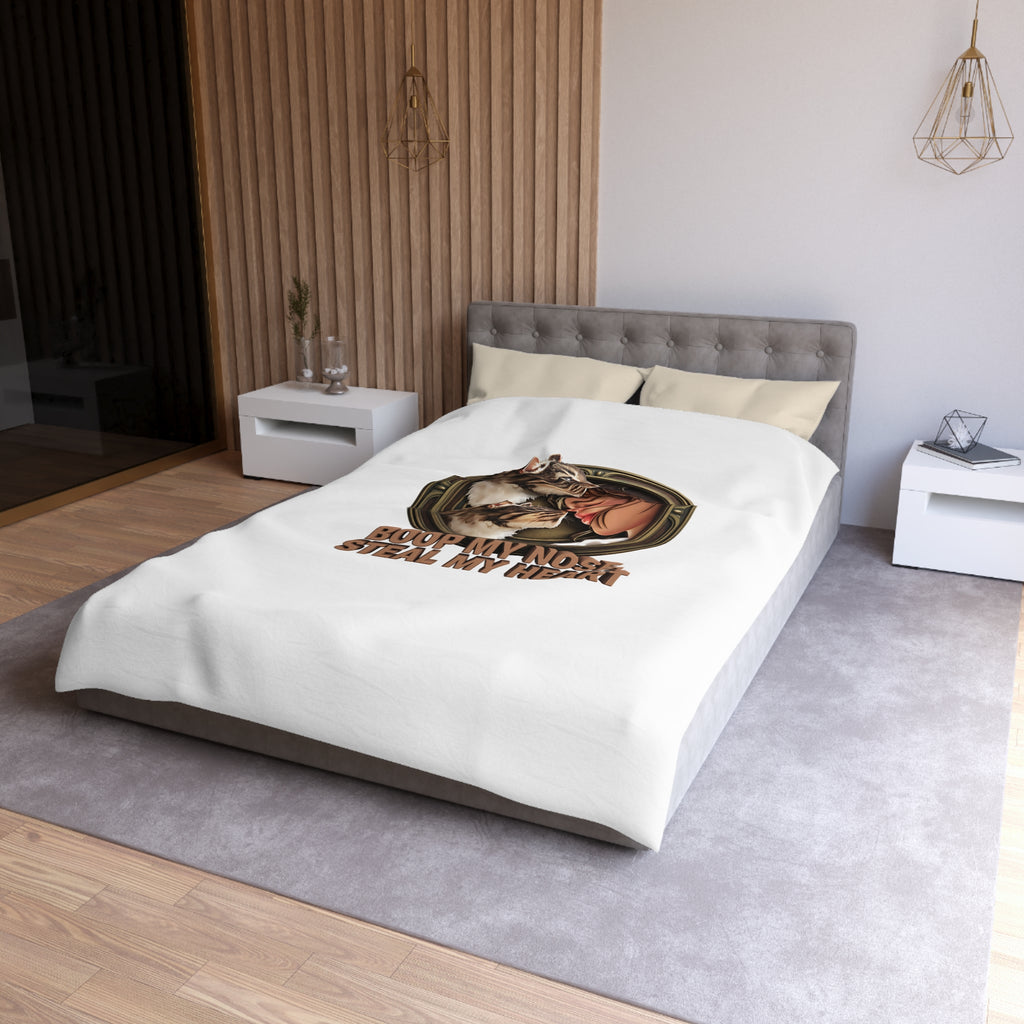 Cat Lover Duvet Cover — "Boop My Nose, Steal My Heart" Cozy Microfiber Bedding