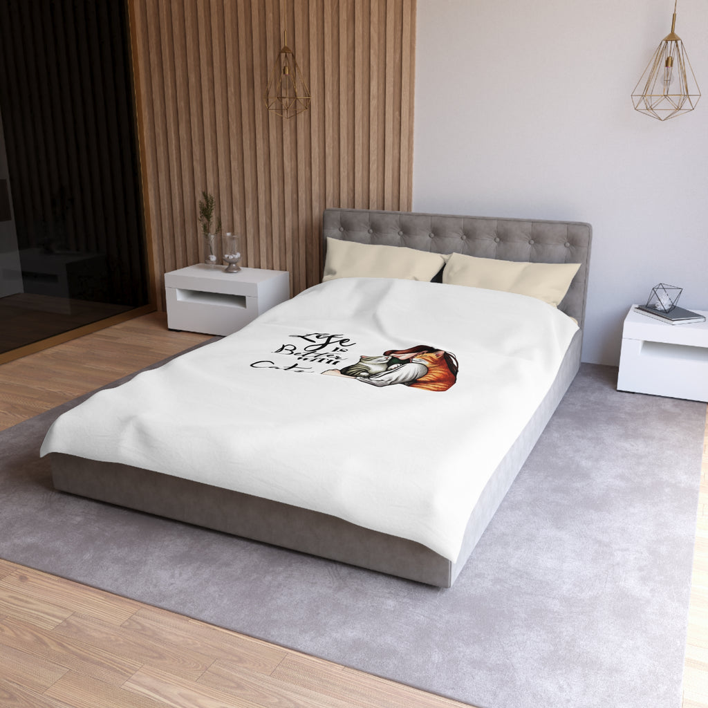 Microfiber Duvet Cover – "Life Is Better With Cats" Cat Lover Bedding